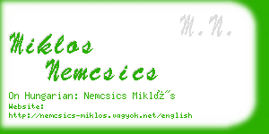 miklos nemcsics business card